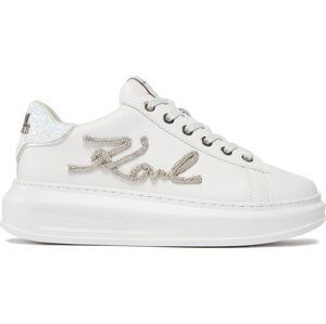 Sneakersy KARL LAGERFELD KL62510G White Lthr w/Silver 01S