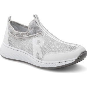 Sneakersy Rieker N5554-81 Stříbrná