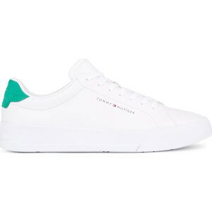 Sneakersy Tommy Hilfiger Th Court Leather FM0FM04971 White/Olympic Green 0K4