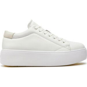 Sneakersy Calvin Klein Flatform Cupsole Lace Up Lth HW0HW01892 Bílá