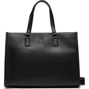 Kabelka Tommy Hilfiger Th Monotype Tote AW0AW15978 Black BDS
