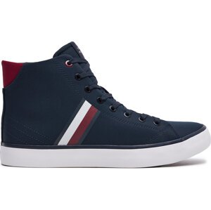 Sneakersy Tommy Hilfiger Th Hi Vulc Stripes Mesh FM0FM04948 Blue DW5