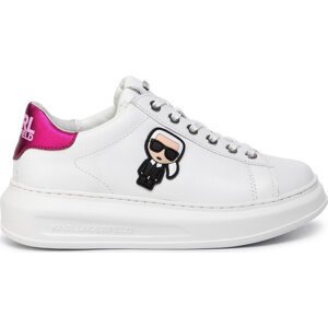 Sneakersy KARL LAGERFELD KL62530 White Lthr W/Pink
