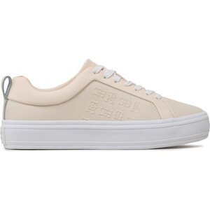 Sneakersy Tommy Hilfiger Embossed Vulc FW0FW07376 Sugarcane AA8