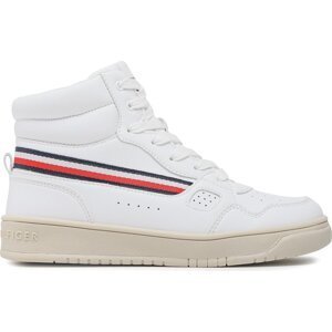 Sneakersy Tommy Hilfiger Stripes High Top Lace-Up Sneaker T3X9-32851-1355 S White 100
