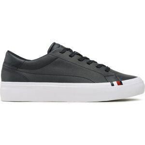 Sneakersy Tommy Hilfiger Elevated Vulc Leather Low FM0FM04418 Tmavomodrá