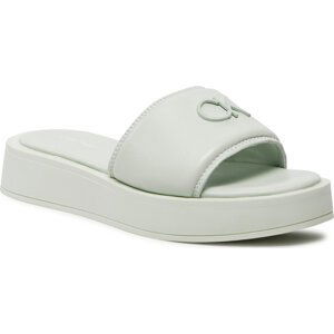 Nazouváky Calvin Klein Flatform Slide Relock Lth HW0HW02049 Milky Green LIA