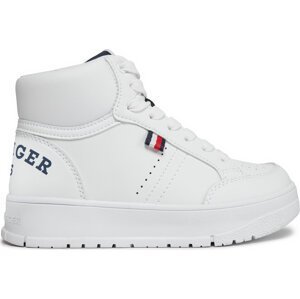 Sneakersy Tommy Hilfiger Logo High Top Lace-Up Sneaker T3X9-33362-1355 M White/Blue X336