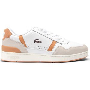 Sneakersy Lacoste T-Clip Contrasted Accent 747SMA0066 Wht/Lt Brw 2J8