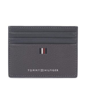 Pouzdro na kreditní karty Tommy Hilfiger Th Central Cc Holder AM0AM11858 Šedá