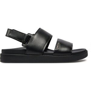 Sandály Calvin Klein Flat Sandal Calvin Mtl Lth HW0HW01984 Černá