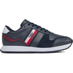 Sneakersy Tommy Hilfiger Runner Evo Leather FM0FM04714 Tmavomodrá