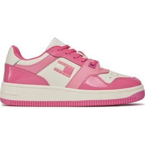 Sneakersy Tommy Jeans Tjw Retro Basket Patent Ltr EN0EN02499 Pink Alert THW