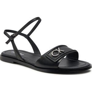 Sandály Calvin Klein Flat Sandal Relock Lth HW0HW01942 Black BEH