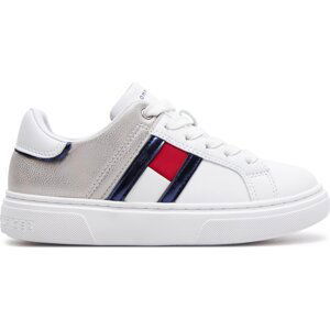 Sneakersy Tommy Hilfiger Flag Low Cut Lace-Up Sneaker T3A9-33201-1355 M White/Silver X025