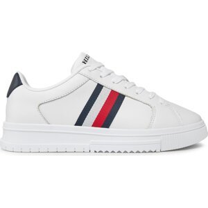 Sneakersy Tommy Hilfiger Supercup Lth Stripes Ess FM0FM04895 White YBS