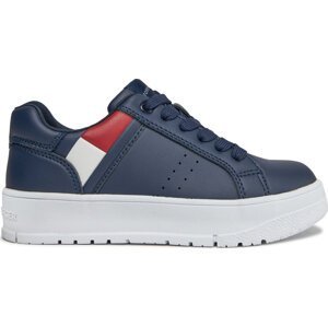 Sneakersy Tommy Hilfiger Flag Low Cut Lace-Up Sneaker T3X9-33356-1355 M Blue 800