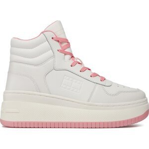 Sneakersy Tommy Jeans Tjw Retro Basket Mc Lace Up EN0EN02422 Ecru / Doll Pink YBL
