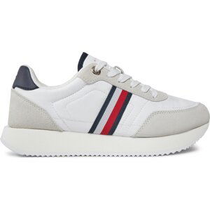 Sneakersy Tommy Hilfiger Essential Runner Global Stripes FW0FW07831 White YBS