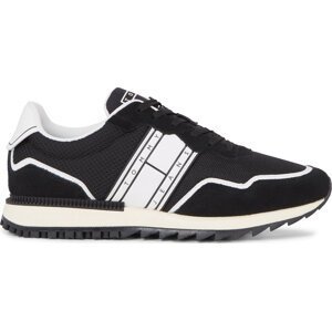 Sneakersy Tommy Jeans Tjm Runner Mix Material EM0EM01266 Black BDS