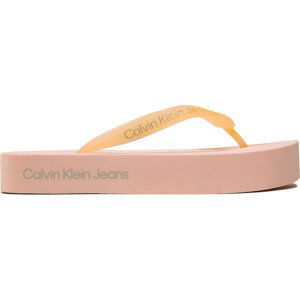 Žabky Calvin Klein Jeans Beach Sandal Flatform Logo YW0YW01092 Peach Blush/Oyster Mushroom TLL