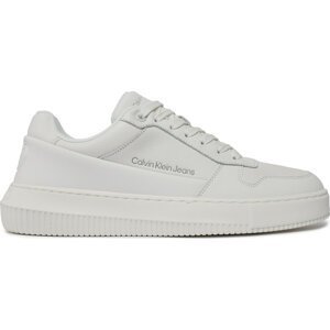 Sneakersy Calvin Klein Jeans Chunky Cupsole Low Lth In Sat YM0YM00873 Triple Bright White 0K4