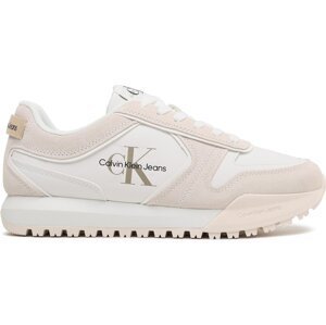Sneakersy Calvin Klein Jeans Toothy Runner Irregular Lines YM0YM00624 White/Ancinet White 0LA