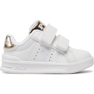 Sneakersy Polo Ralph Lauren RL00340100 T White Smooth/Gold Metallic W/ Grey Pp