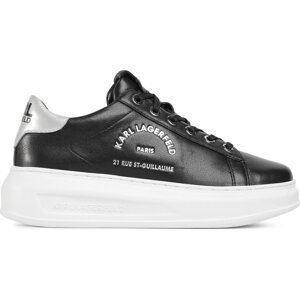 Sneakersy KARL LAGERFELD KL62538 Black Lthr W/Silver