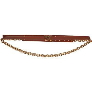 Dámský pásek Pinko Love Micro Chain H1 Belt 20232 PLT01 102136.A1A8 Brown L39Q