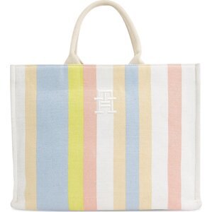 Kabelka Tommy Hilfiger Th Beach Tote Stripes AW0AW16411 Béžová