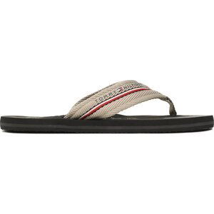 Žabky Tommy Hilfiger Corporate Hilfiger Beach Sandal FM0FM04471 Stone AEP