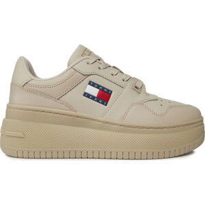 Sneakersy Tommy Jeans Tjw Retro Basket Flatform Ess EN0EN02506 Bleached Stone AEV