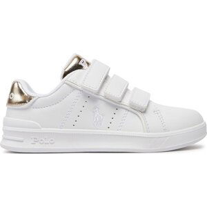 Sneakersy Polo Ralph Lauren RL00594100 C White Smooth/Gold Metallic W/ Grey Pp