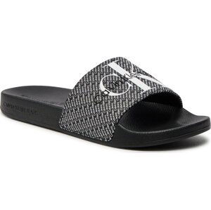 Nazouváky Calvin Klein Jeans Slide Aop Wn YW0YW01407 Black/Bright White Aop 0GM