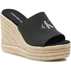 Espadrilky Calvin Klein Jeans Slide Wedge Rope Sandal Ml Btw YW0YW01356 Black Salt And Pepper BEH