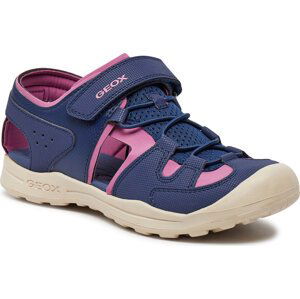 Sandály Geox J Vaniett Girl J456AB 015CE C4268 D Navy/Fuchsia