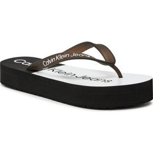 Žabky Calvin Klein Jeans Beach Sandal Flatform Monologo YW0YW01617 Black/Bright White 0GM