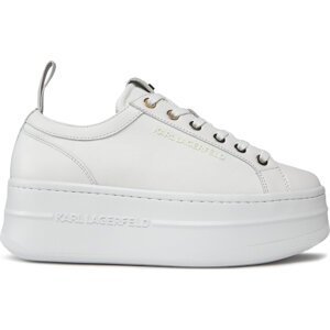 Sneakersy KARL LAGERFELD KL65019 White Lthr/Textile 411