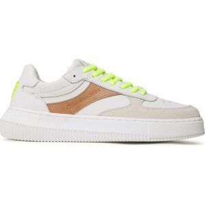 Sneakersy Calvin Klein Jeans Chunky Cupsole Gel Backtab Fluo YM0YM00673 White/Ancient White