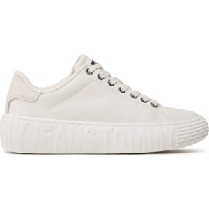 Sneakersy Tommy Jeans New Cupsole Cnvas Lc EN0EN02171 Ecru YBL