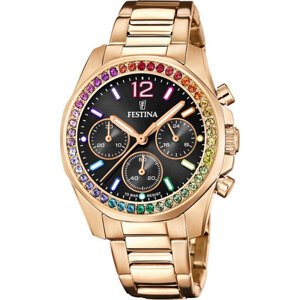 Hodinky Festina Boyfriend Chronograph 20639/3 Gold/Black