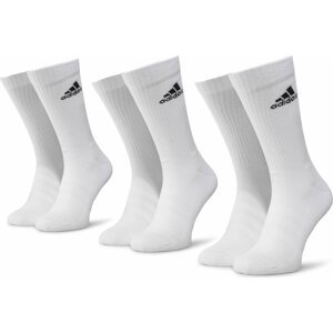 Sada 3 párů vysokých ponožek unisex adidas Cush Crw 3PP DZ9356 White/White/Black