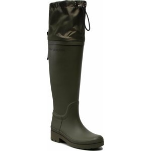 Holínky Tommy Hilfiger Overknee Rainboot FW0FW06778 Army Green RBN