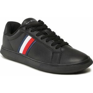 Sneakersy Tommy Hilfiger Corporate Cup Leather Cup Stripes FM0FM04550 Black BDS