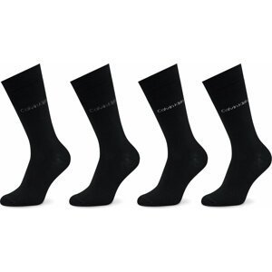 Sada 4 párů pánských vysokých ponožek Calvin Klein 701224106 Black 001