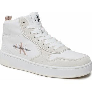 Sneakersy Calvin Klein Jeans Basket Cupsole Mid Irreg Line Wn YW0YW00921 White/Ancient White 0LA