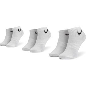 Sada 3 párů nízkých ponožek unisex Nike SX7677 100 Bílá