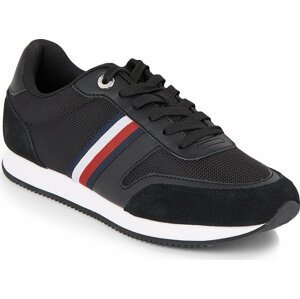 Sneakersy Tommy Hilfiger Essential Stripes Runner FW0FW07450 Black BDS