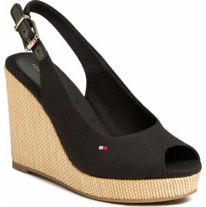 Espadrilky Tommy Hilfiger Iconic Elena Sling Back Wedge FW0FW04789 Black BDS